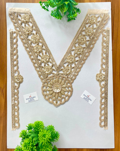 Beautiful Cutpipe And Sequence Work Zardozi Neck With Sleeves 280126