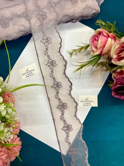 Beautiful Organza Based Scallop Lace (9 Meters) 240726