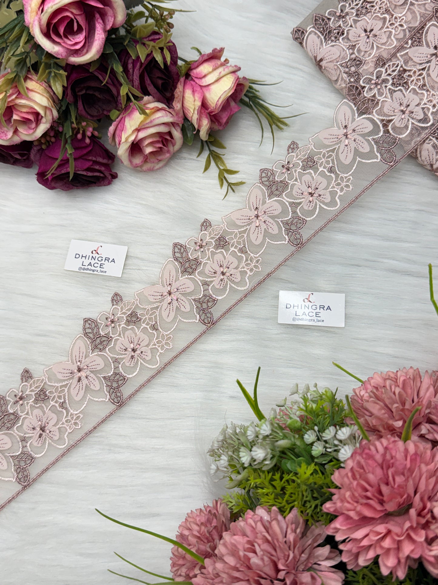 Beautiful Net Based Flower Lace (1 Meter) 200626