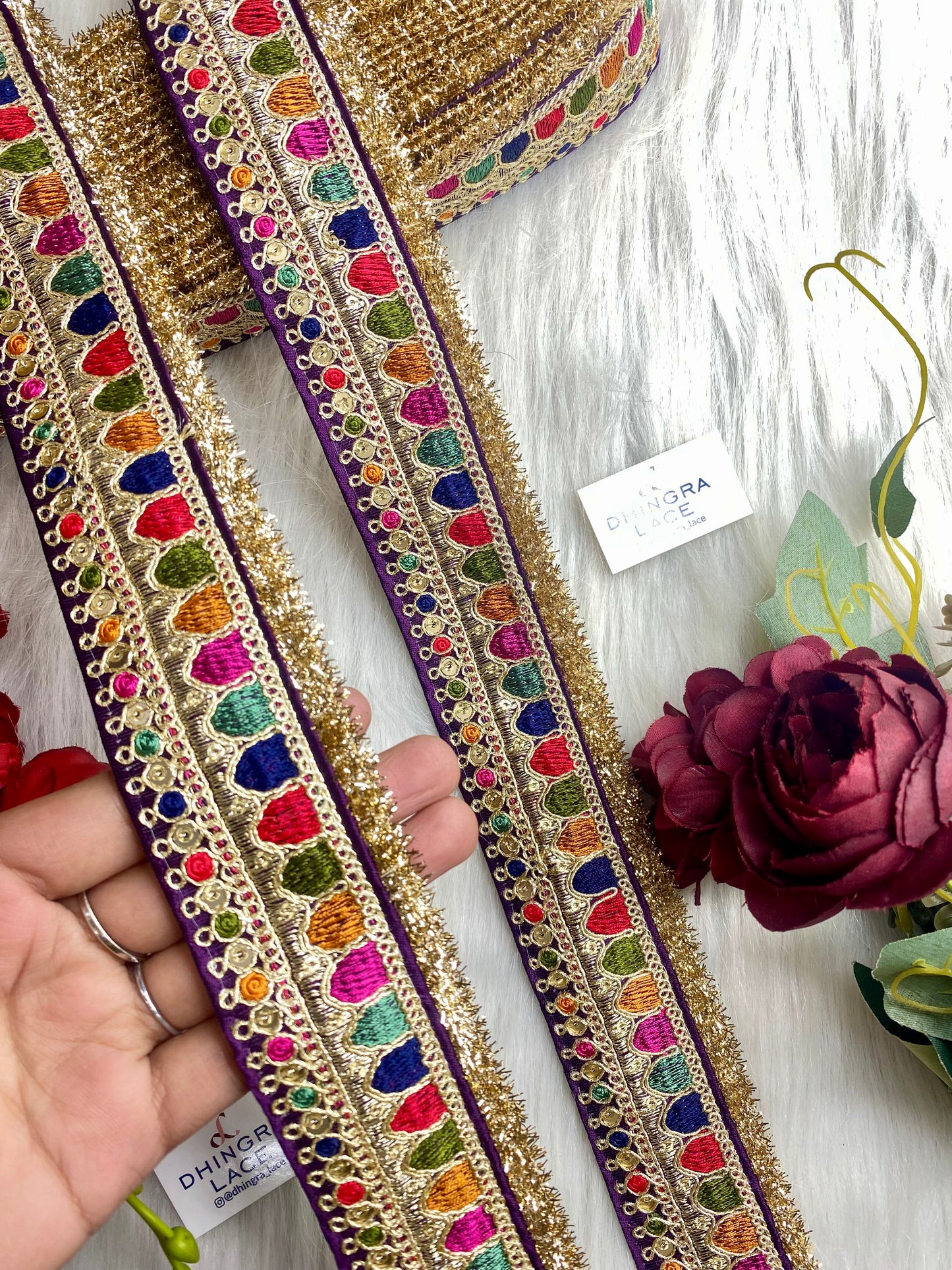 Beautiful Purple Multi Sabyasachi 2 Inches Broad Lace 9 Meters 050126