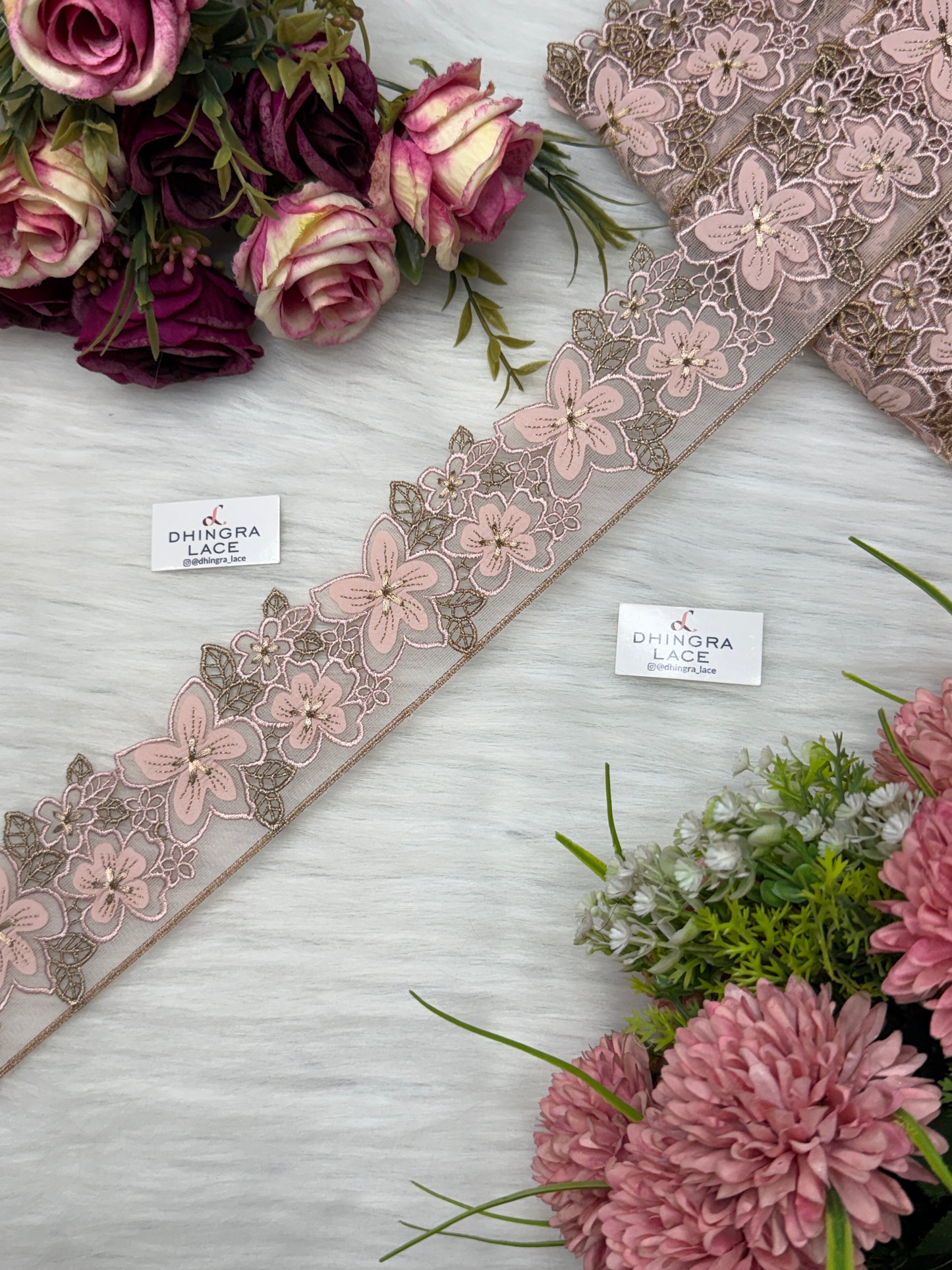 Beautiful Net Based Flower Lace (1 Meter) 200626