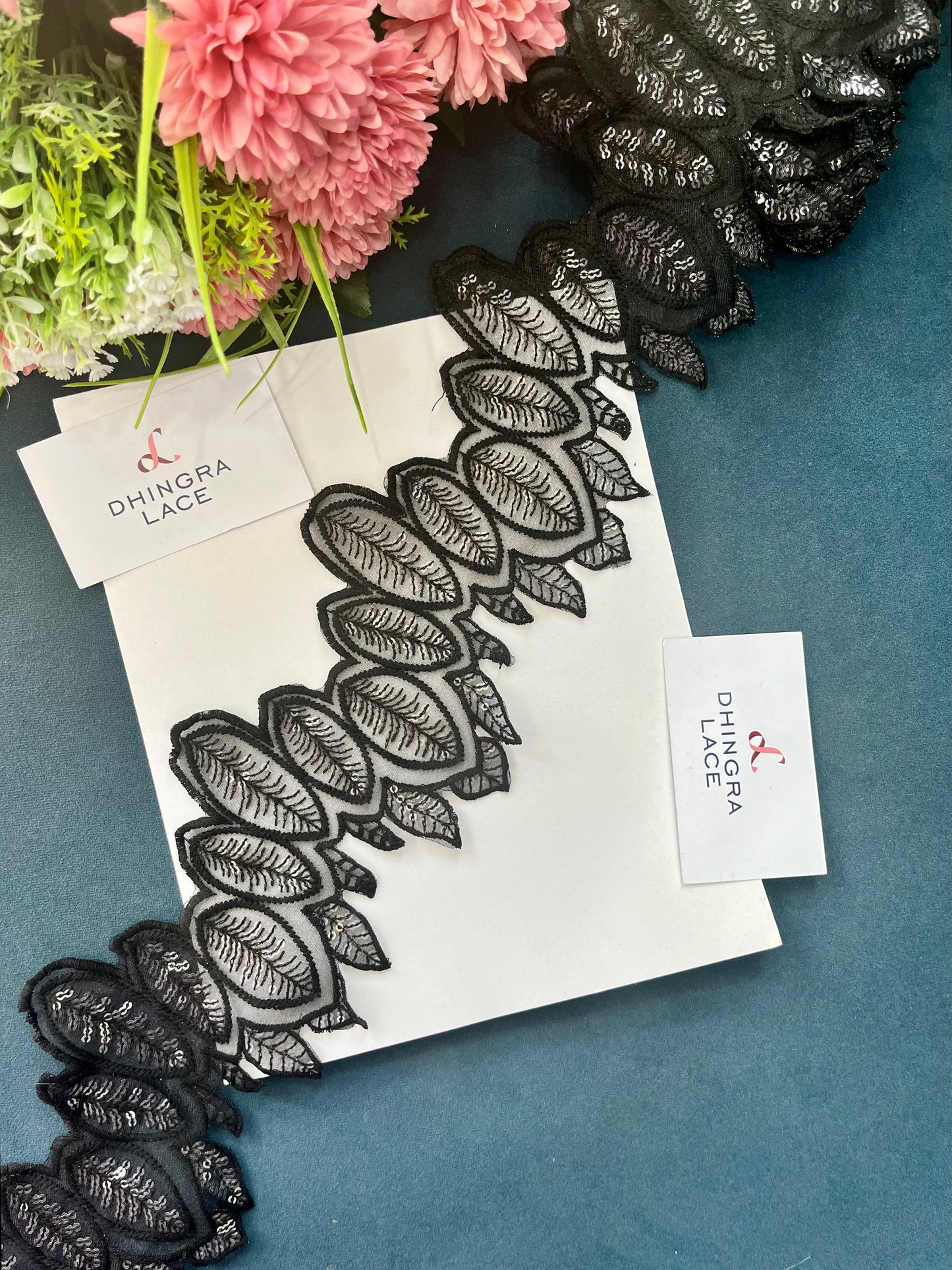 Beautiful Organza Based Lace Black190525