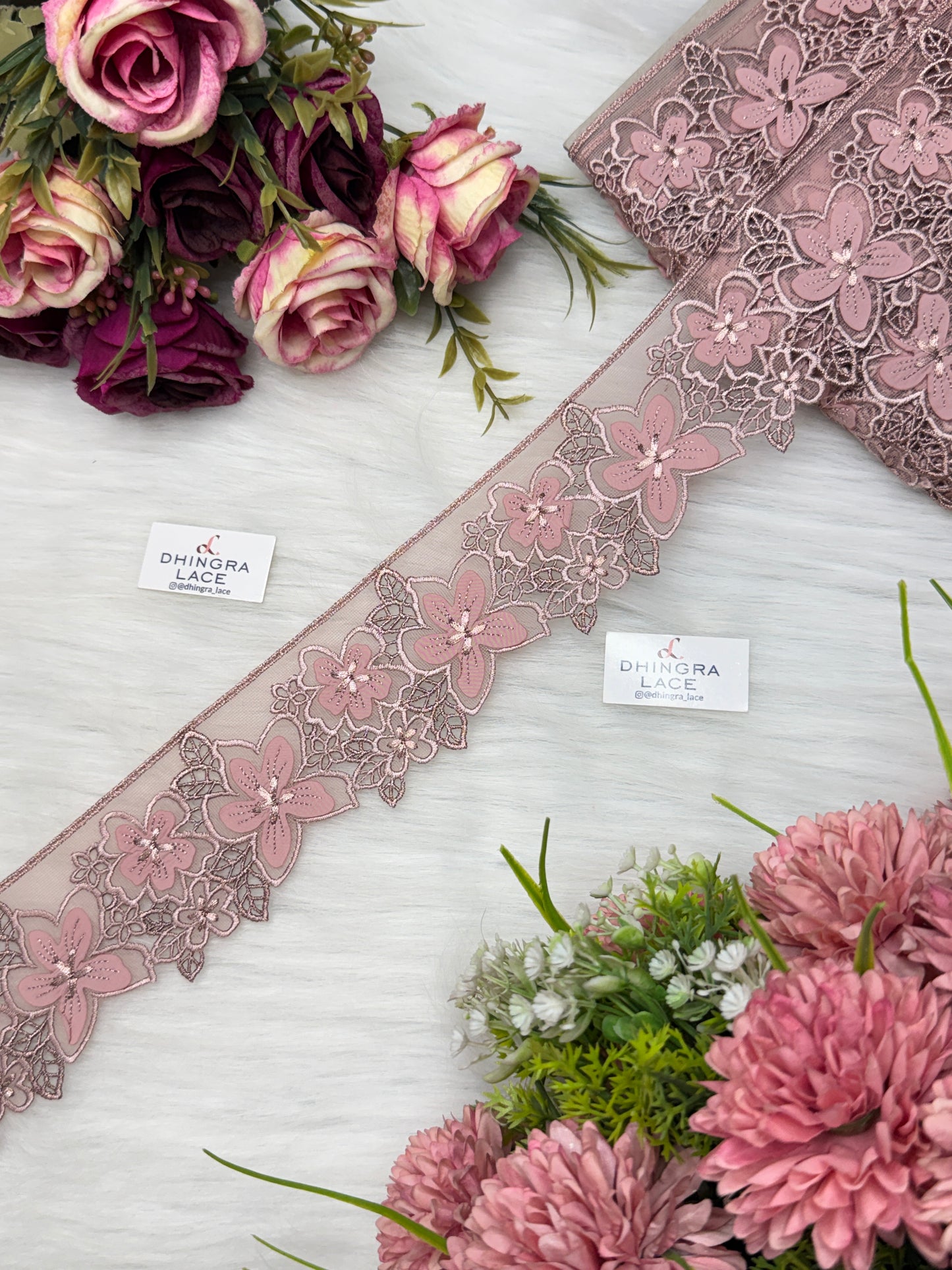 Beautiful Net Based Flower Lace (1 Meter) 200626