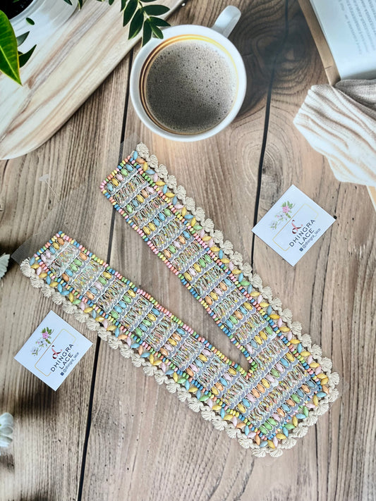 Beautiful Net Based Handwork Neck 201025