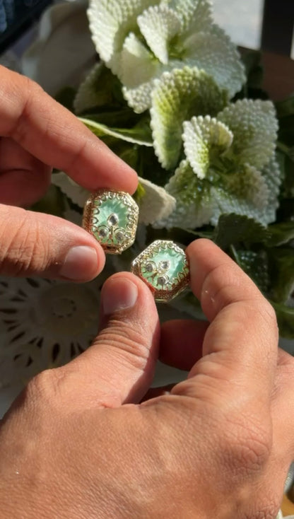 Beautiful Zarkan Work Marble Look Button 1 Pair(2 pieces) 260826