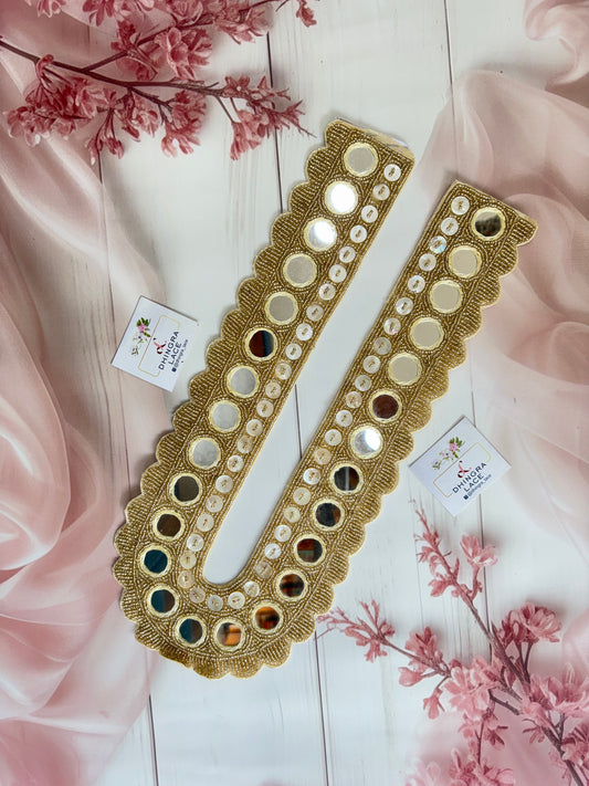 Beautiful Handwork Gold Mirror Neck 201025