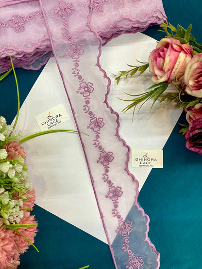 Beautiful Organza Based Scallop Lace (9 Meters) 240726