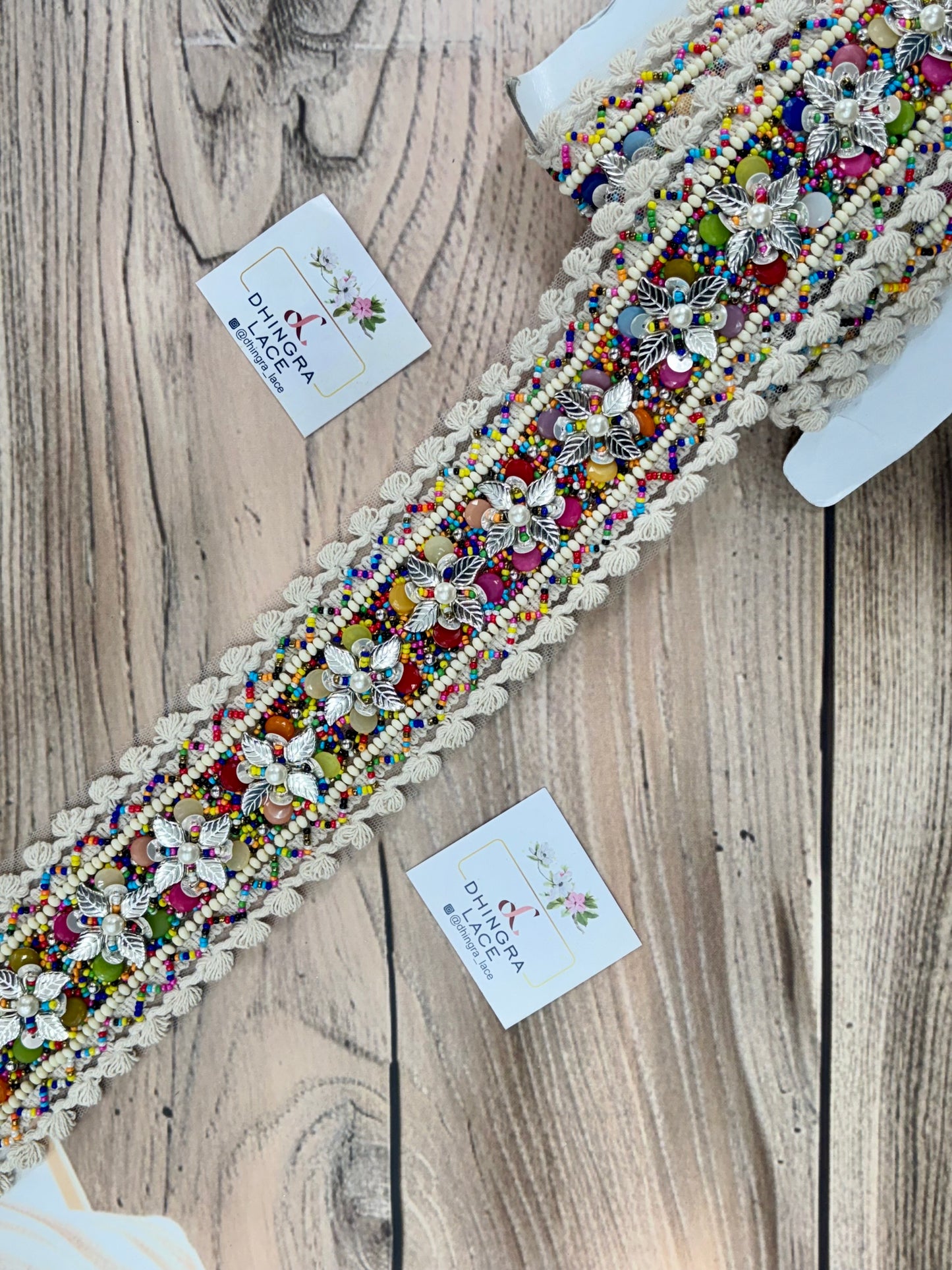 Beautiful Multicolour Beads Work Boho Lace Multicolour 021025