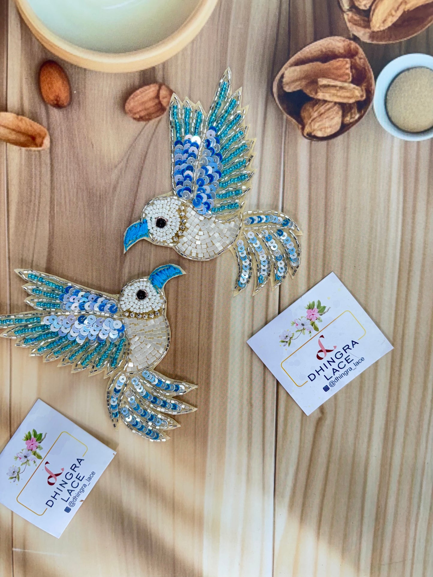 Beautiful Handwork Bird Patch Right Ferozi 071025