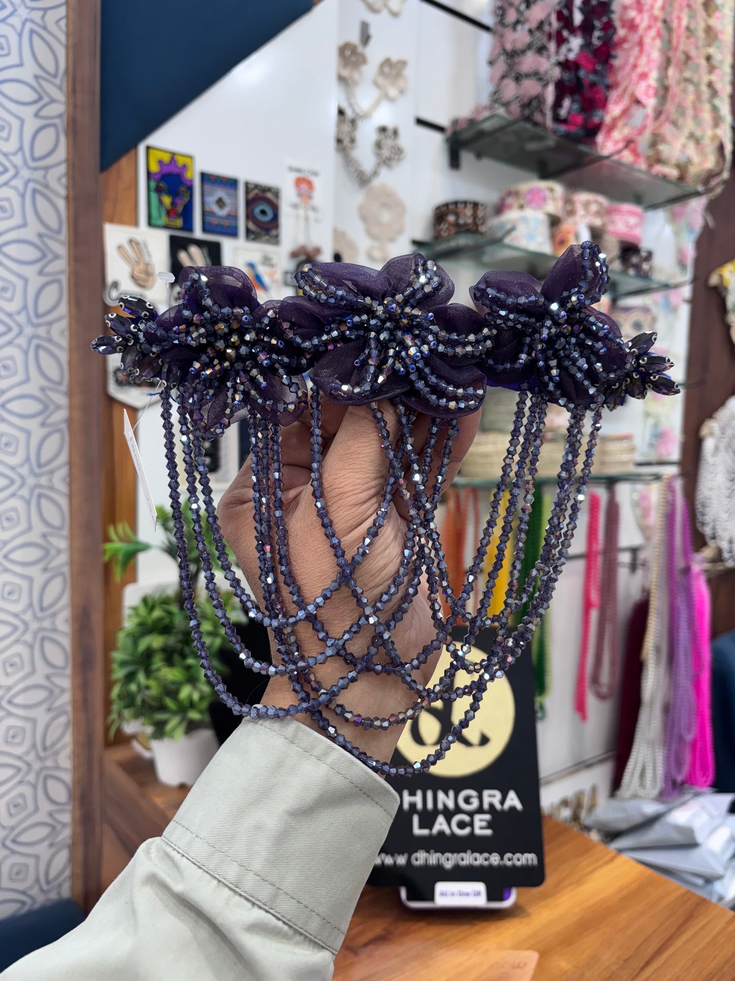 Beautiful Hanging Shoulder/Back Neck Patches Dark Blue 021225