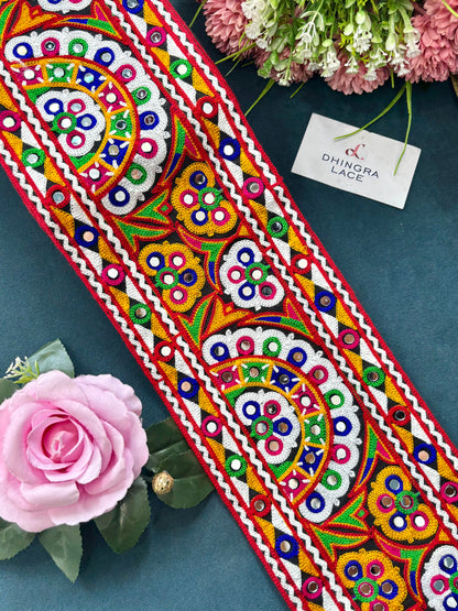 Beautiful Multicolour Gujarati Lace kutch Embroidery 250625
