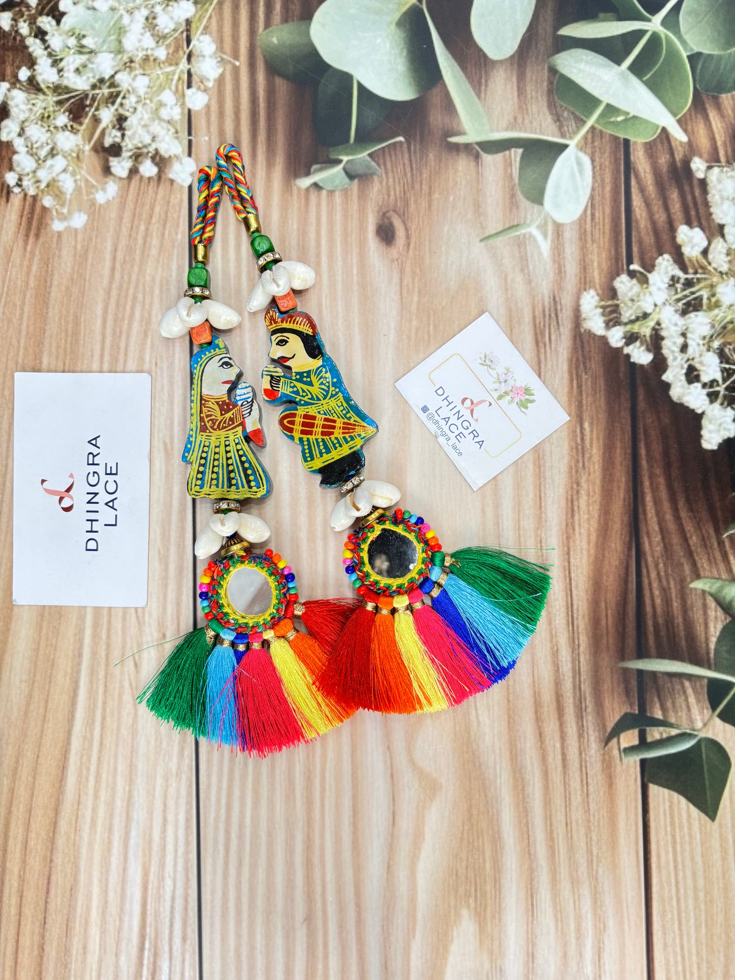 Beautiful Multicolour Gujarati Raja Rani Hanging Pair 250625