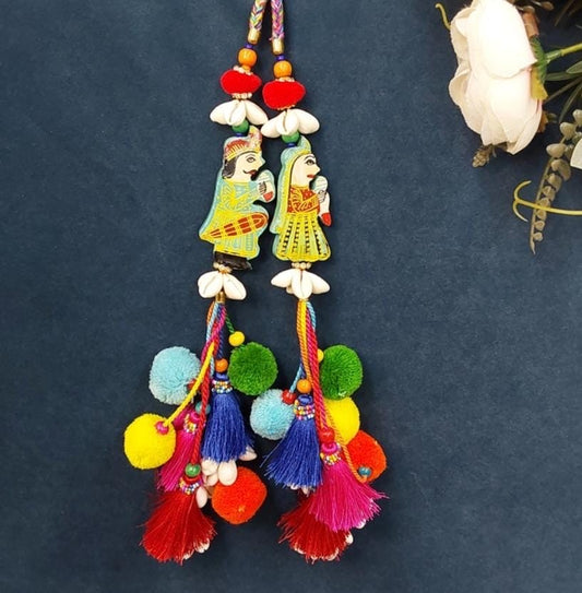 Beautiful Pink Multi Raja Rani Long Hanging Pair 050824