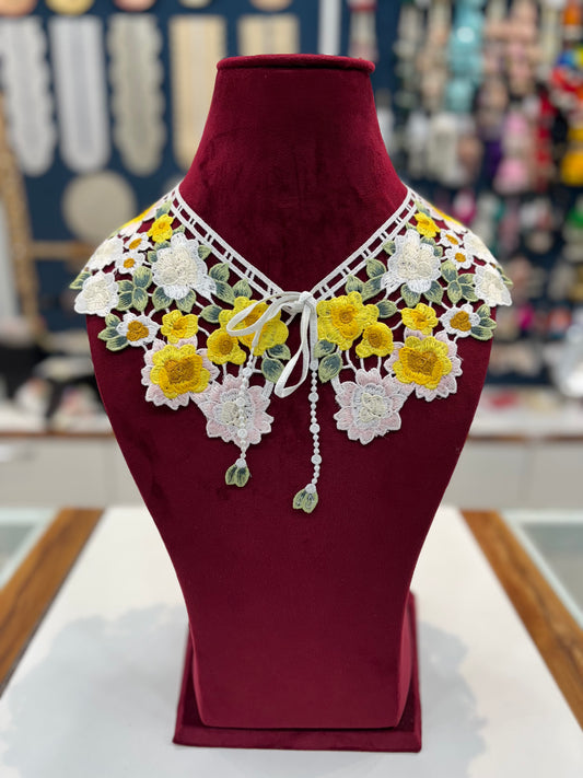 Beautiful Guipure Multicolour Cape Collar 090125