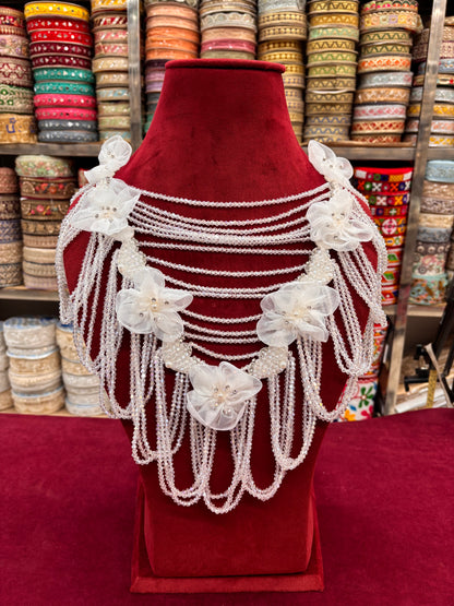 Beautiful Crystal Hanging Shoulder/Back Neck Patches white 131225