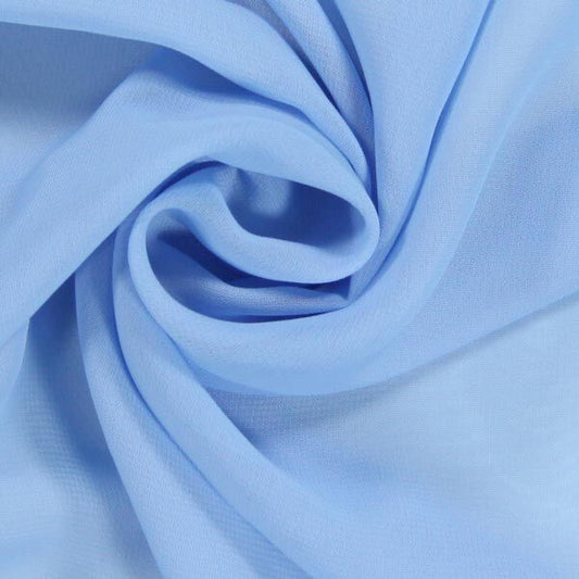 Super Fine Quality Georgette Fabric For Saree Salwar Kameez Gown & Dress, Width 44 Inches Sky Blue Dl197