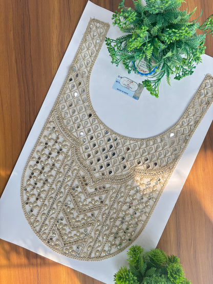 Beautiful Mirror Pearls And Zarkan Work Neck Patch 200126