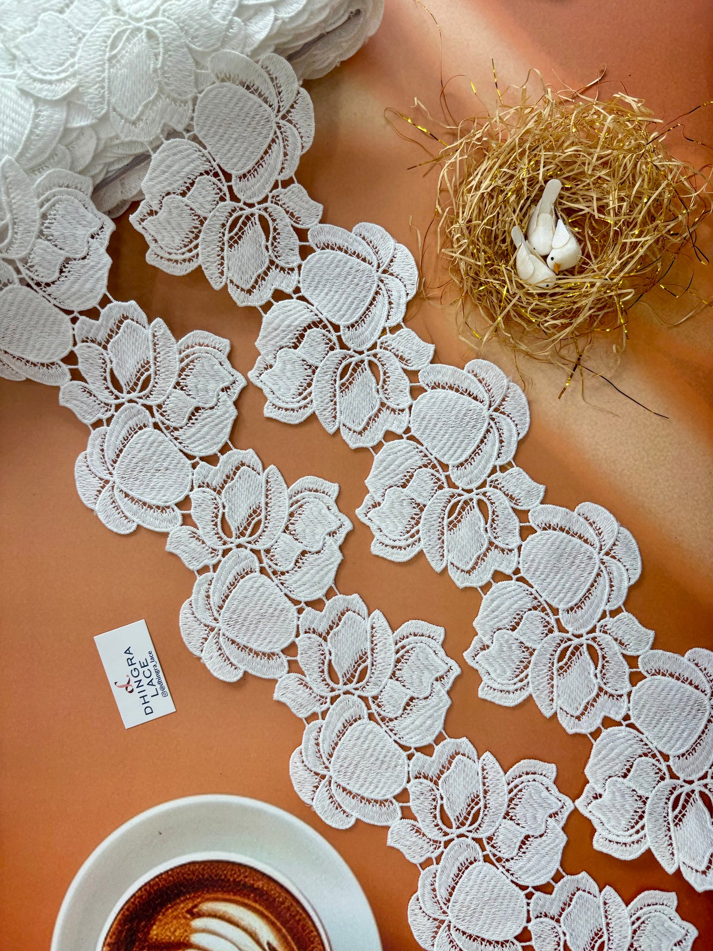Beautiful Guipure Summer Lace White 3 Yard (1 Meters) Medium 060326/120326