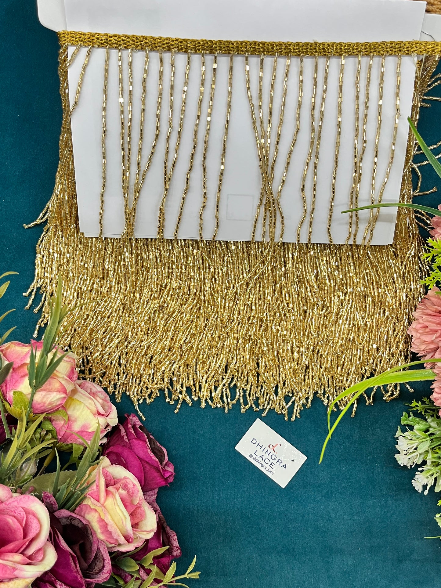 Beautiful 6 Inches Broad Cutpipe Work Fringes Lace (1 Meter) 040826