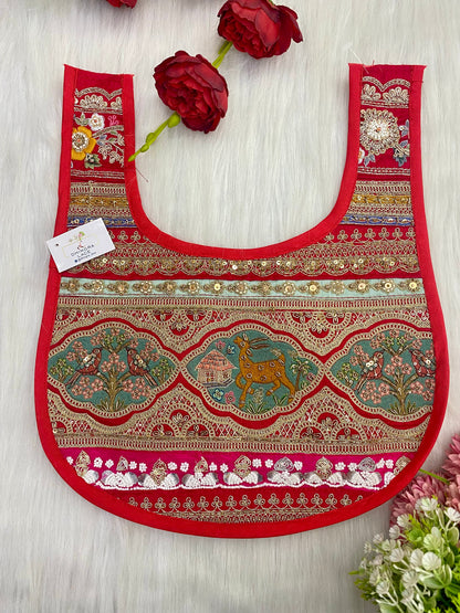 Beautiful Multicolour Zardozi Work Neck Patches 020126