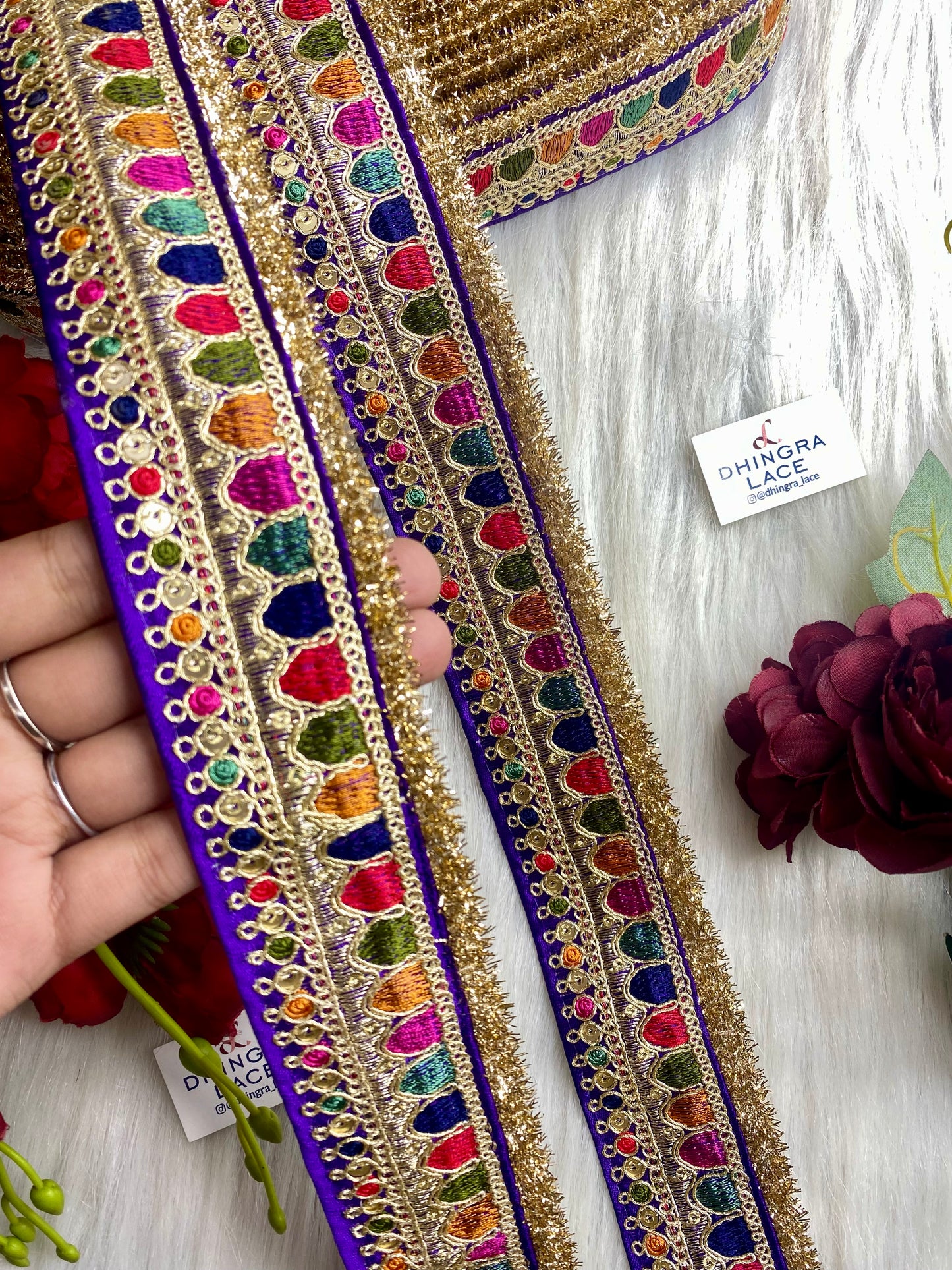 Beautiful Royal Blue Multi Sabyasachi 2 Inches Broad Lace 9 Meters 050126