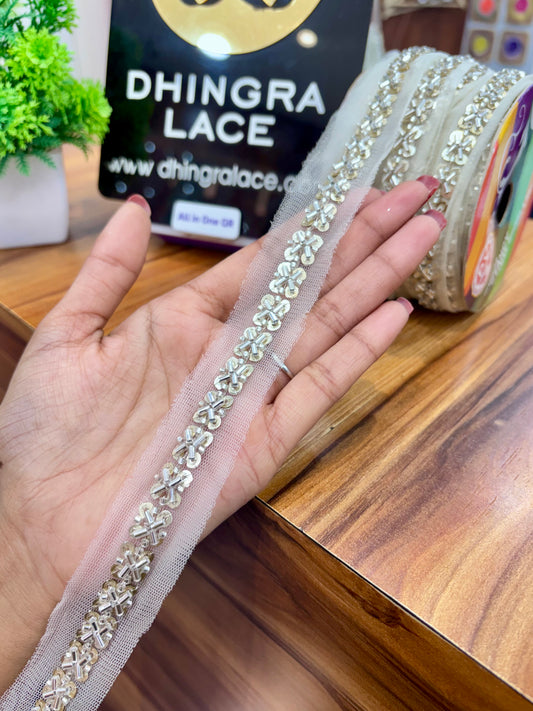 Beautiful Net Based Cutdana Work Lace 201125