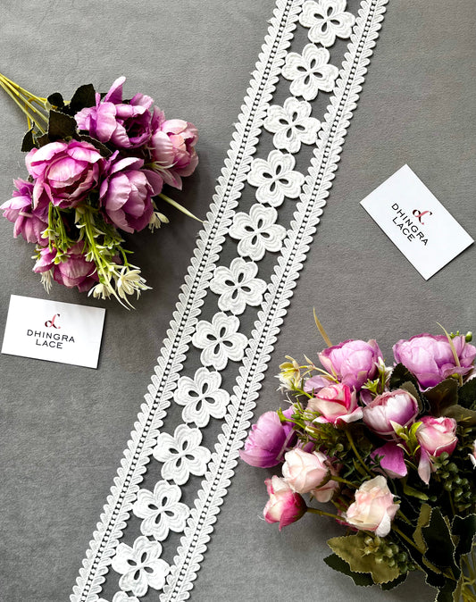 Beautiful White Cotton Insertion Lace 300724 C2