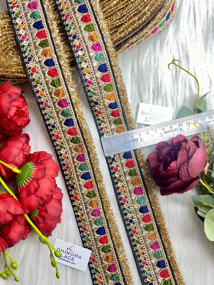 Beautiful Black Multi Sabyasachi 2 Inches Broad Lace 9 Meters 050126