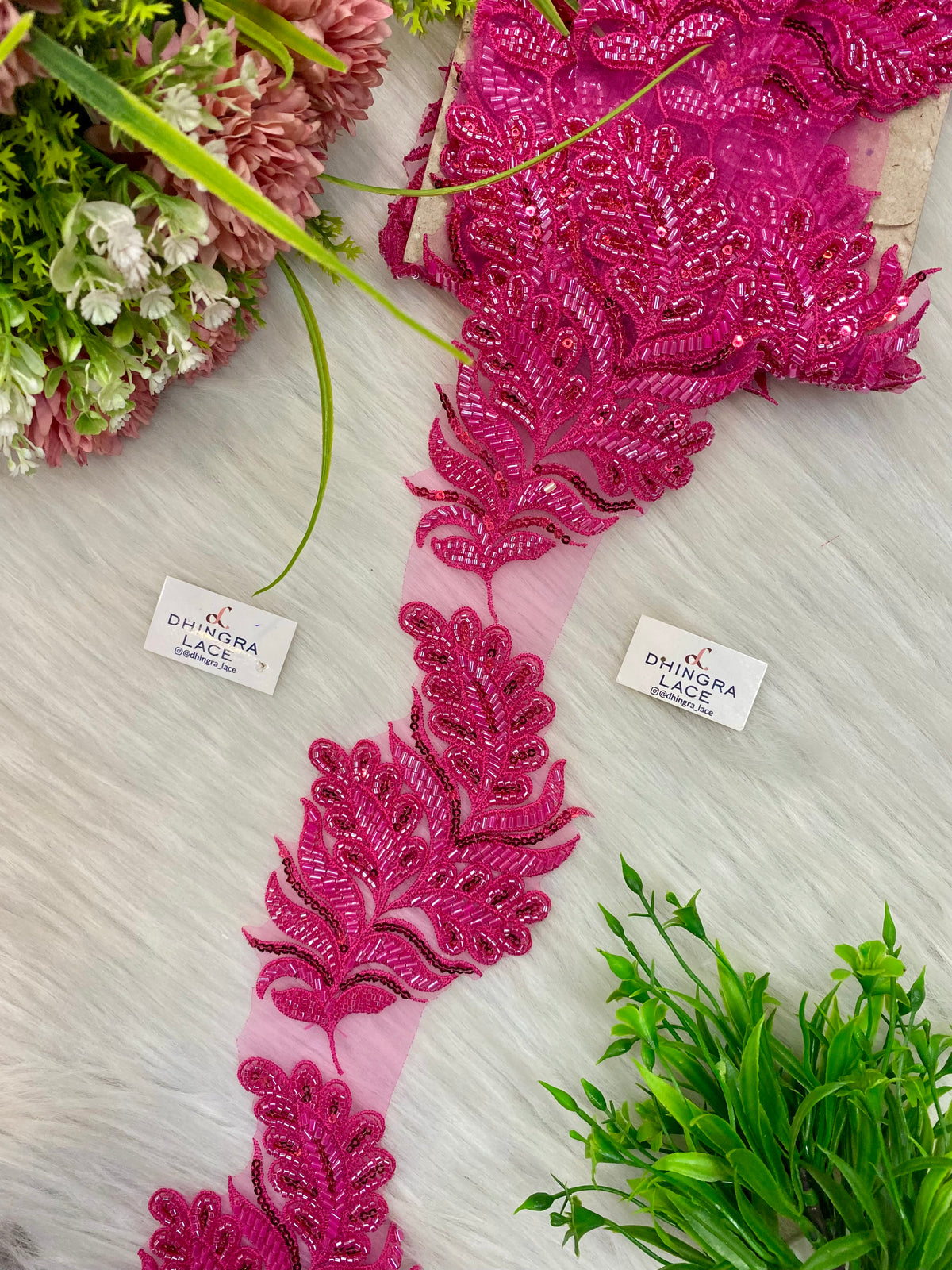 Beautiful Organza Based Handwork Patch Work Lace (6 Patches In 1 Yard) 100926