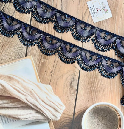 Beautiful Multicolour Black Hanging Lace (1 Meter) 220725/230726
