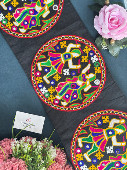 Beautiful Multicolour Gujarati Lace kutch Embroidery 4 Patches In 1 Meter Lace 250625