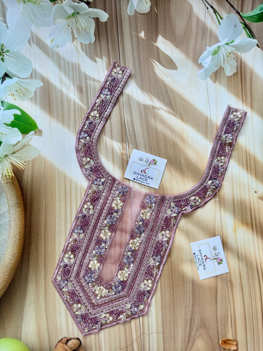 Beautiful Net Based Threadwork & Cutdana Work Neck 130625/4