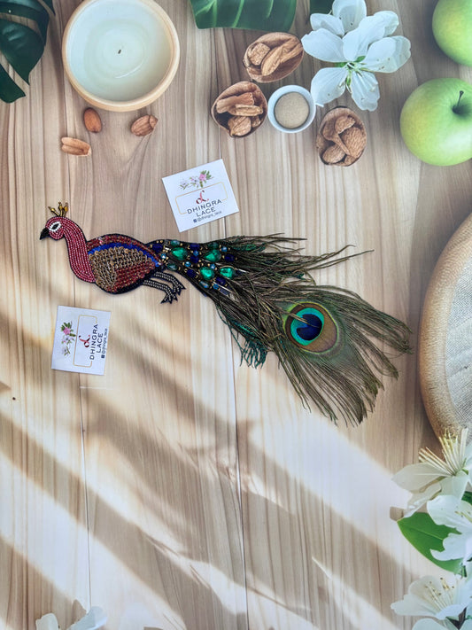 Beautiful Handwork Peacock Patch 1 Piece Right 131025