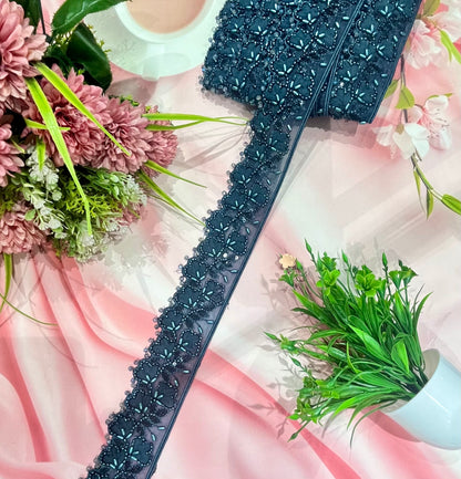 Beautiful Organza Based Handwork Laces (1 Meter) 040726