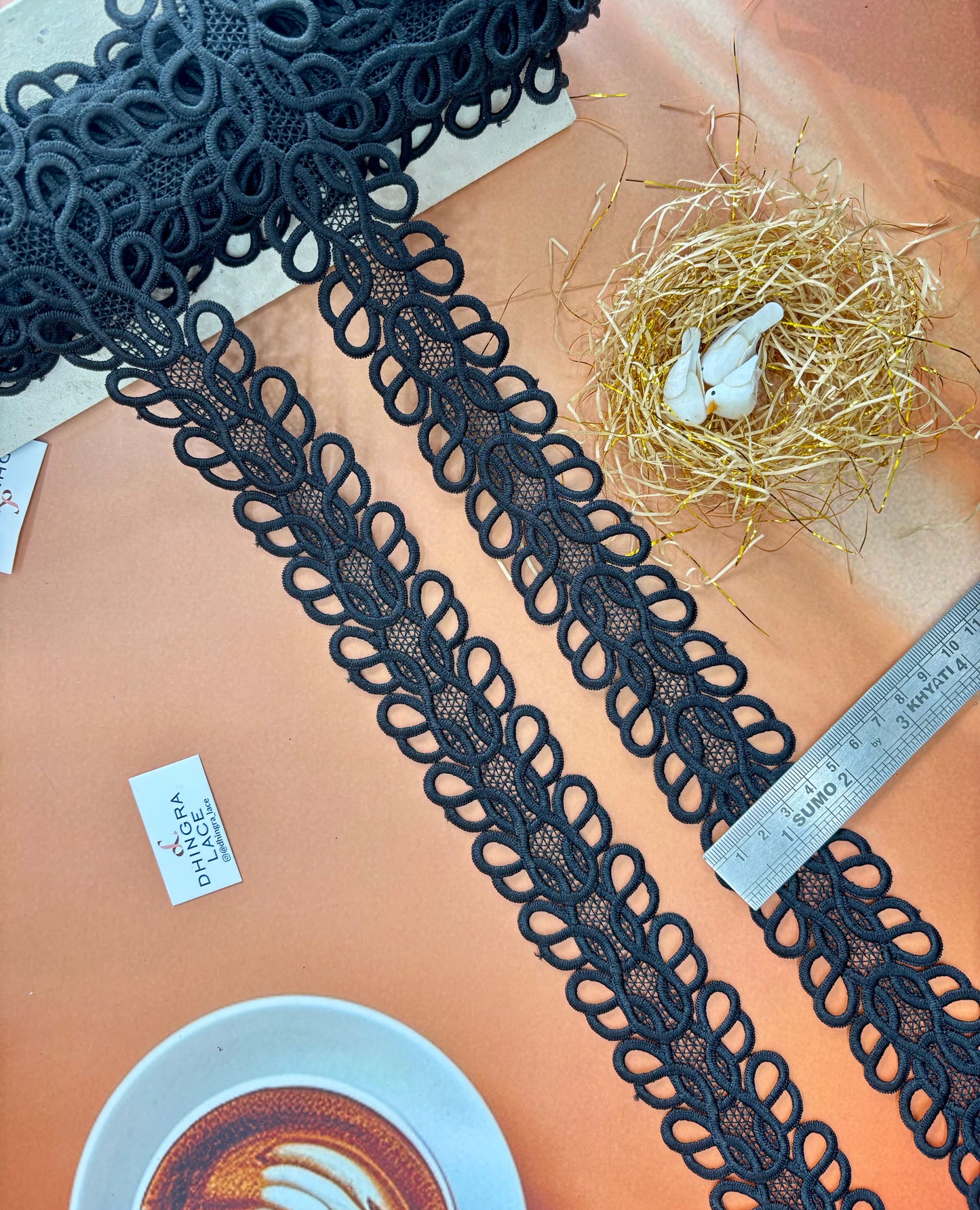 Beautiful Guipure Summer Lace Black 3 Yard (2.7 Meters) Medium 060326/120326