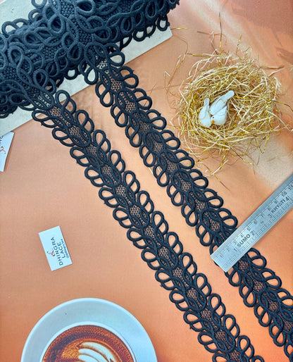 Beautiful Guipure Summer Lace Black 3 Yard (2.7 Meters) Medium 060326/120326