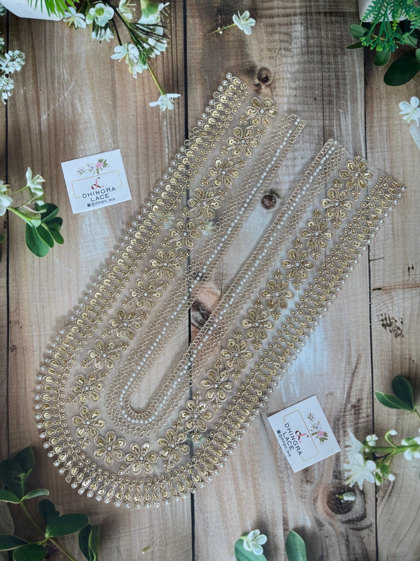 Beautiful Hand Work Kurta Patti Neck Patch Gold 231225