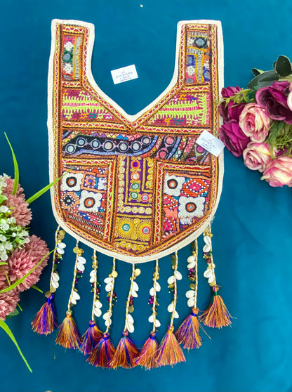 Beautiful Multicolour Mirror Work Hanging Neck Patches (1 Piece) 110826
