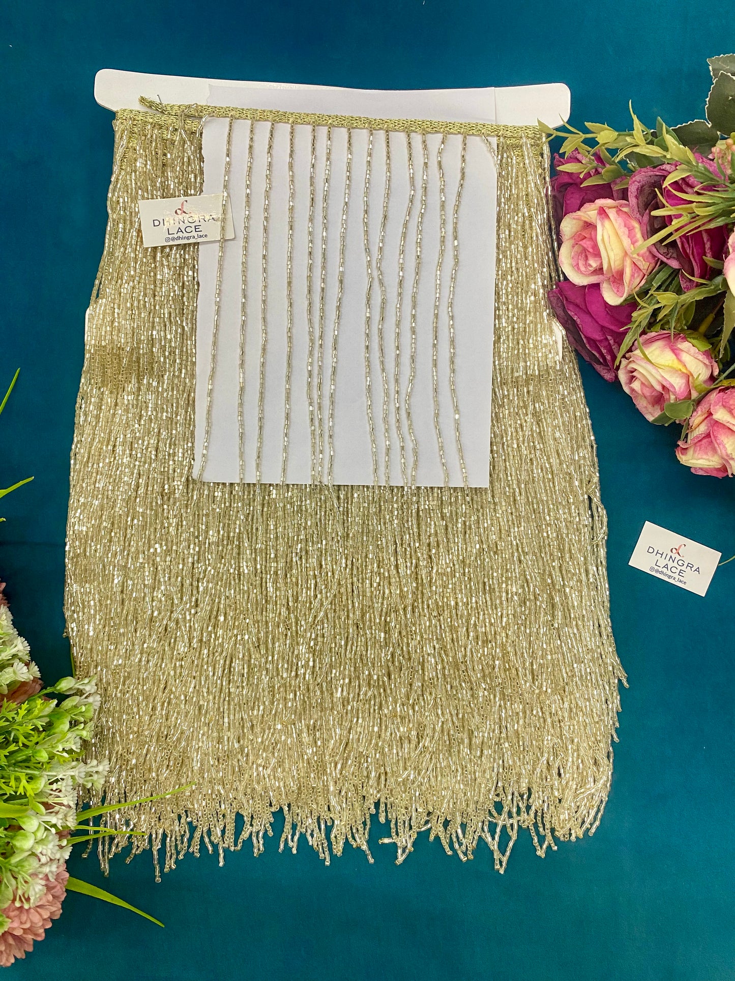 Beautiful Cutpipe Work Fringes Lace 12 Inches Broad (1 Meter) 120826