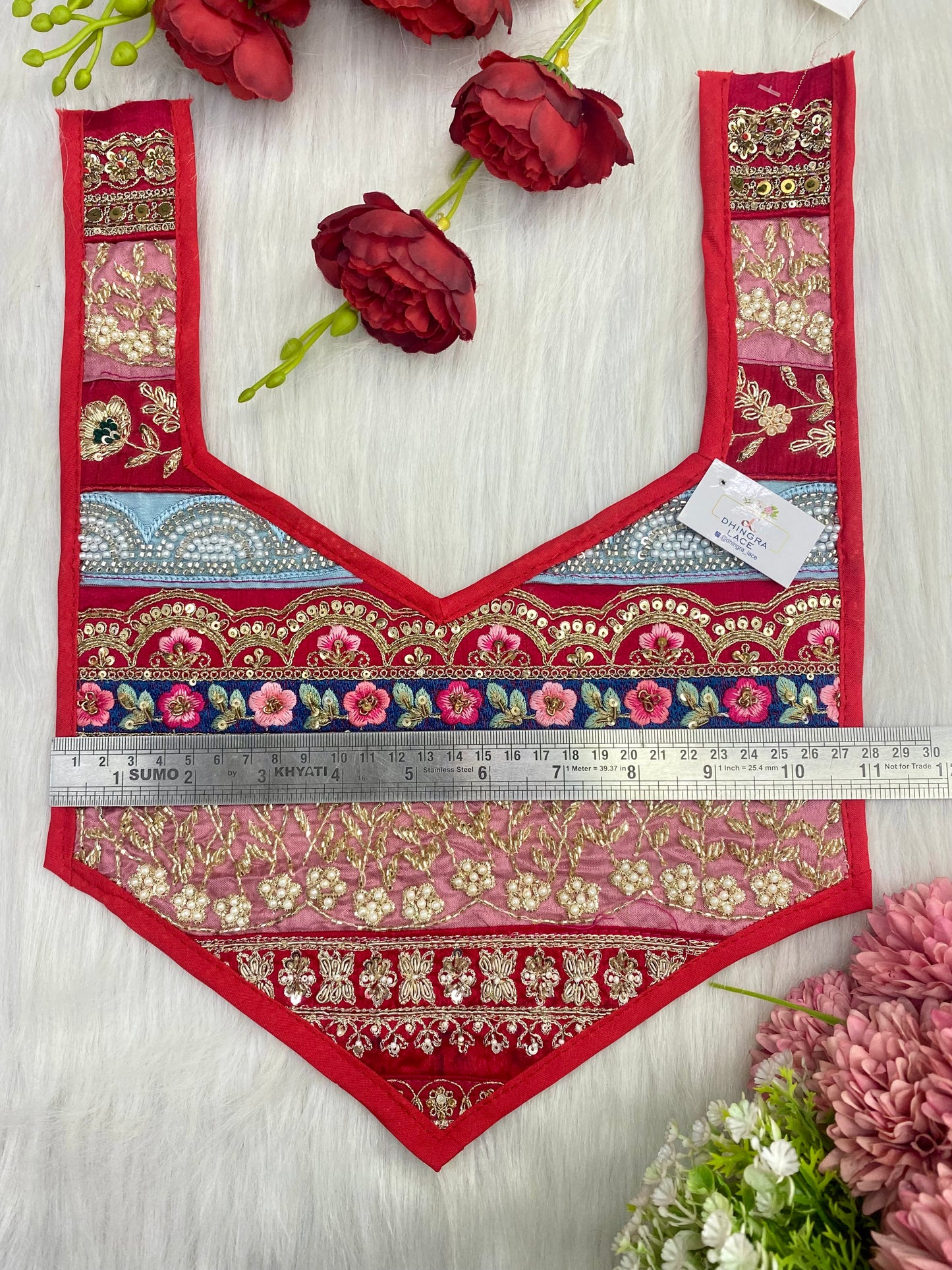 Beautiful Multicolour Zardozi Work Neck Patches 020126