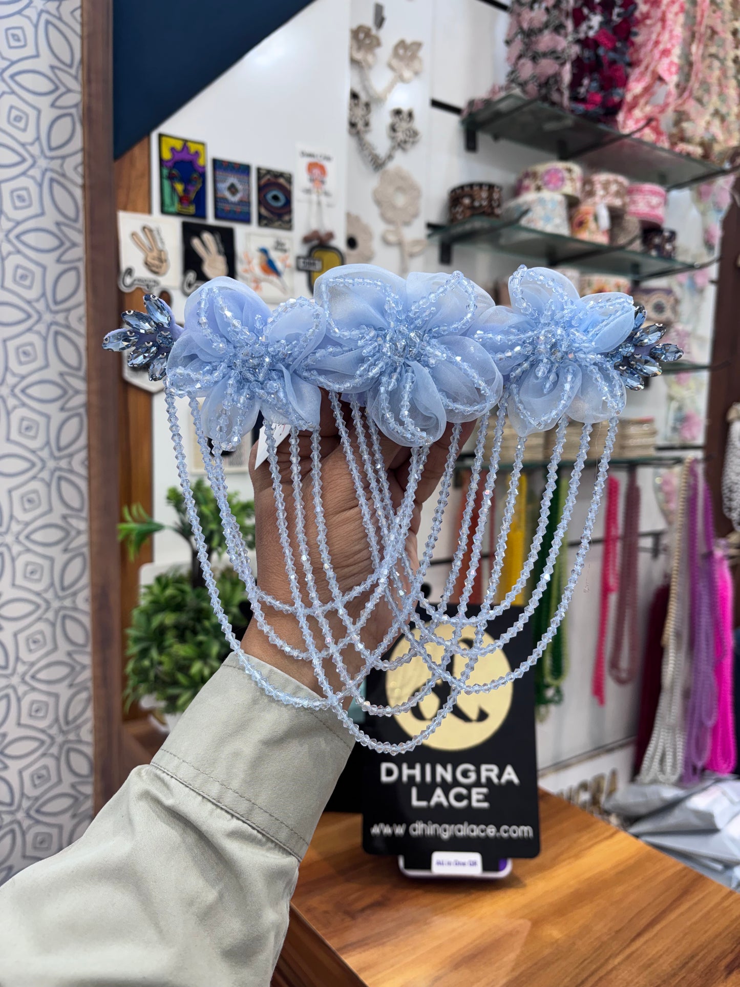 Beautiful Hanging Shoulder/Back Neck Patches Light Blue 021225