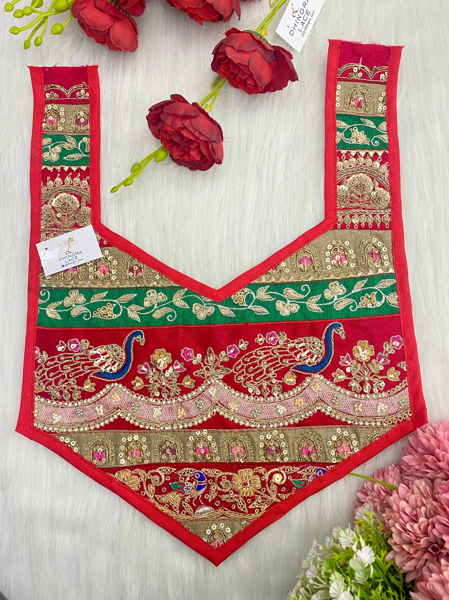 Beautiful Multicolour Zardozi Work Neck Patches 020126