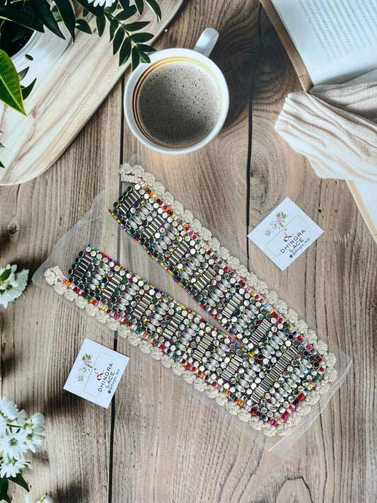 Beautiful Net Based Handwork Neck 190925