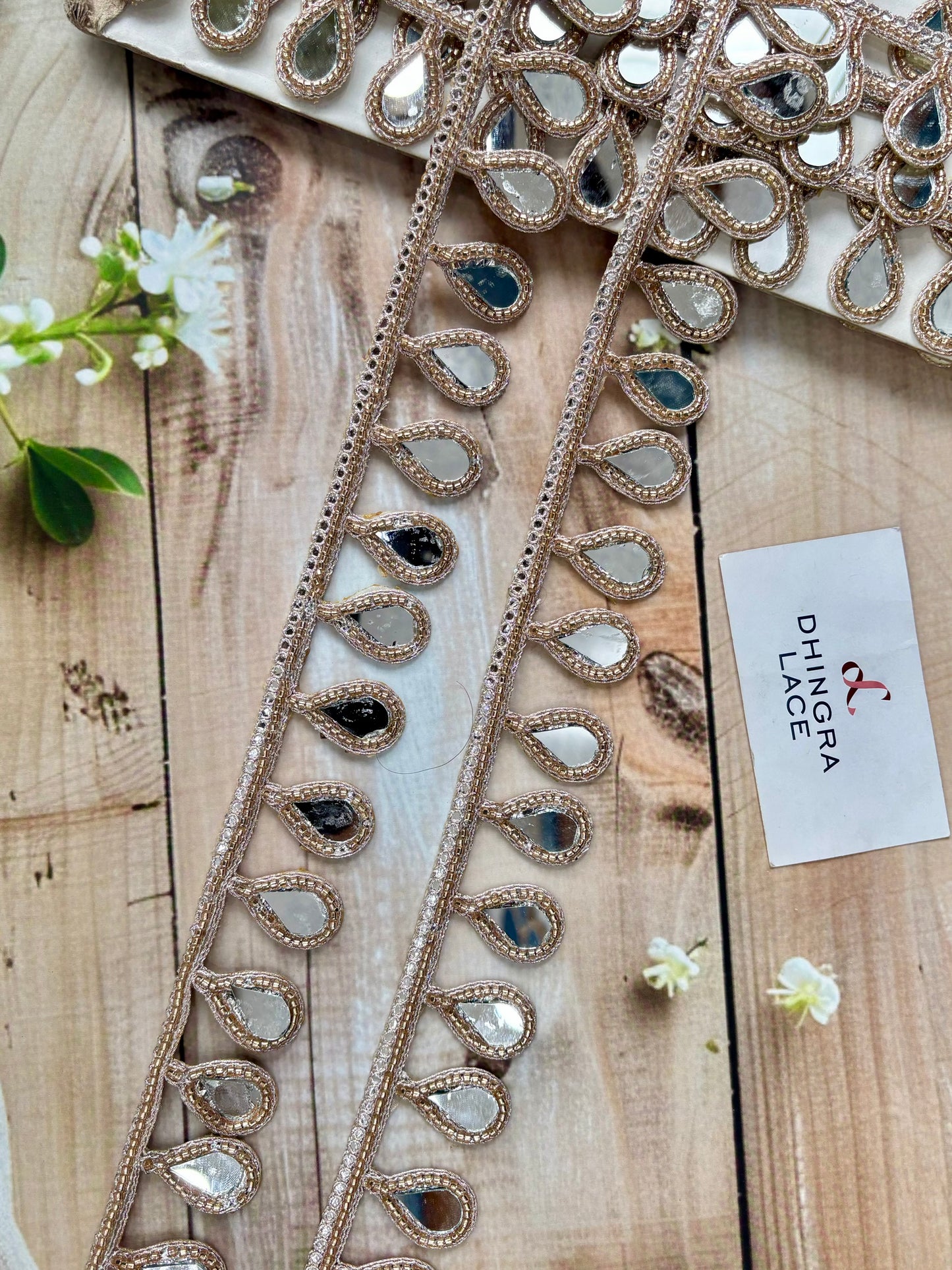 Beautiful Mirror Work Hanging Lace Rose Gold 040825