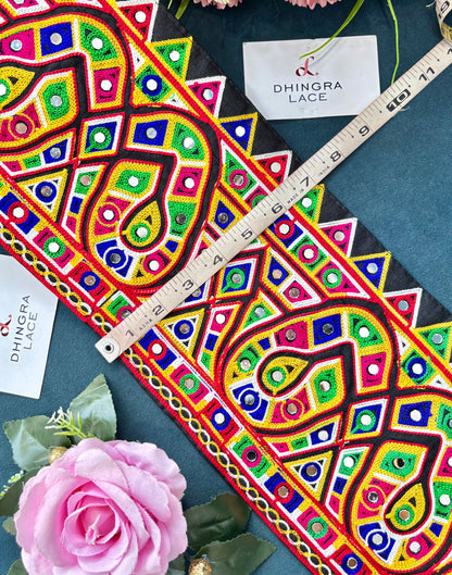 Beautiful Multicolour Gujarati Lace kutch Embroidery 250625