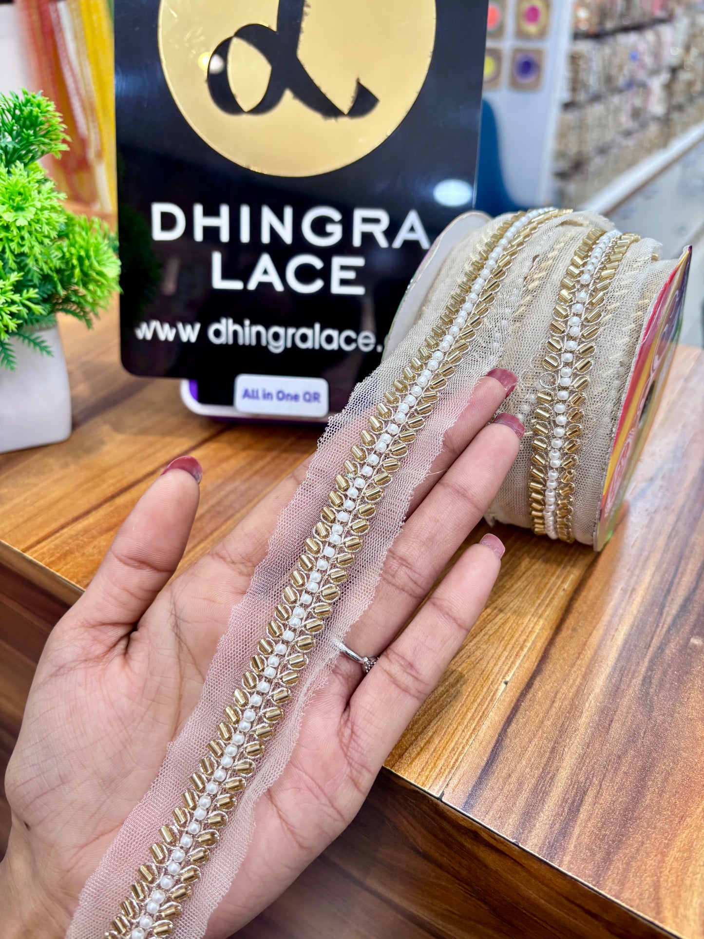 Beautiful Net Based Cutdana Work Lace 201125