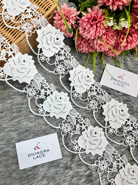 Beautiful Guipure White Flower Lace 060325/110325