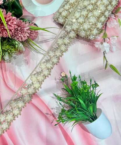 Beautiful Organza Based Handwork Laces (1 Meter) 040726