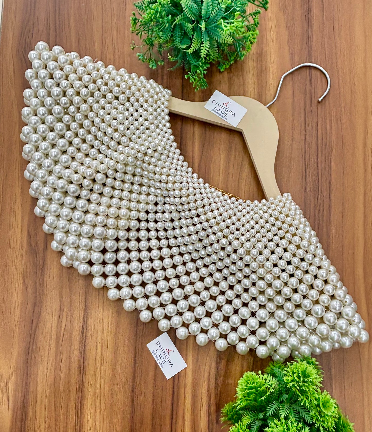 Beautiful Celebrity Style Pearl Cape Free Size 100126