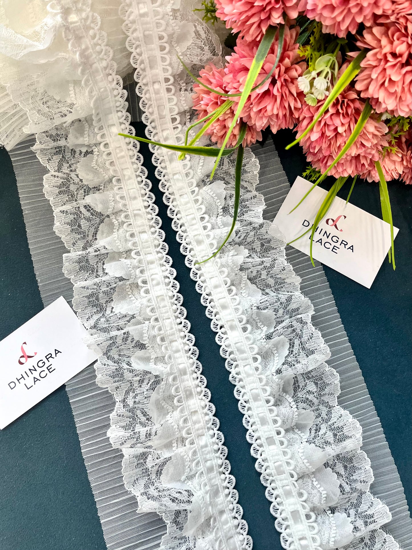 Beautiful Net Based Frill White 070425